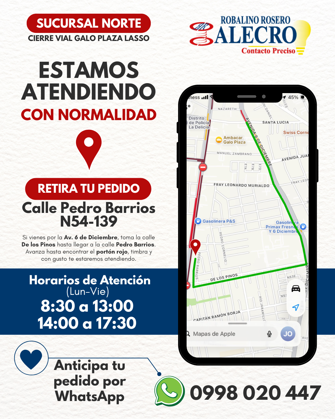 Cierre Vial Sucursal Robalino Rosero